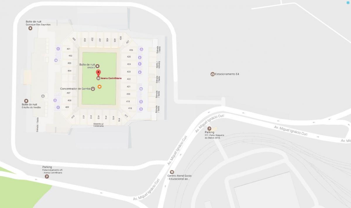 Mapa da Arena Corinthians - Acesso