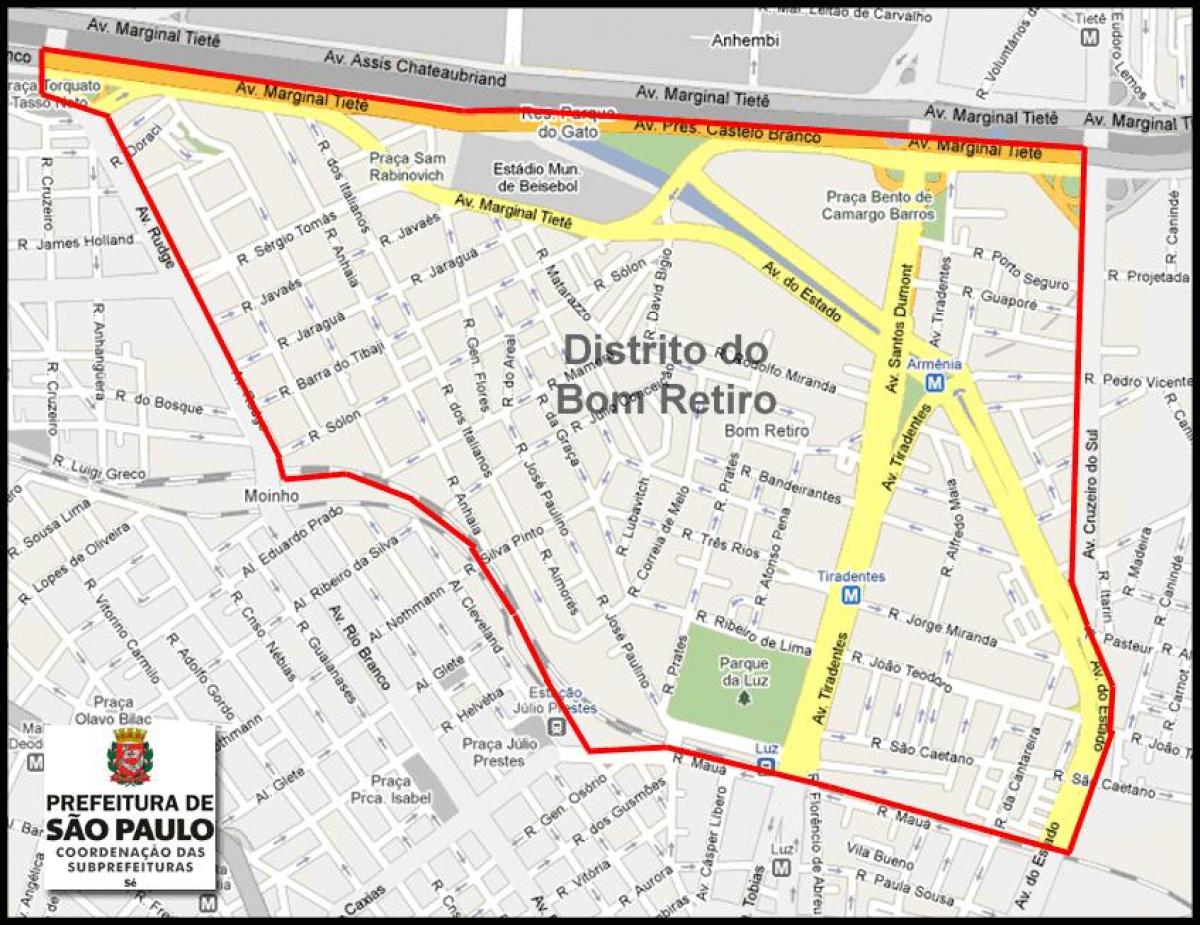 Mapa do Bom Retiro, São Paulo