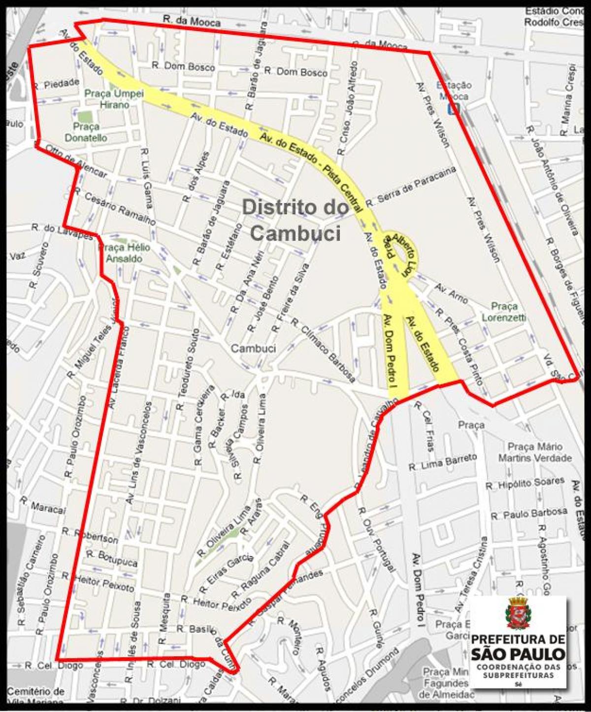 Mapa do Cambuci, São Paulo