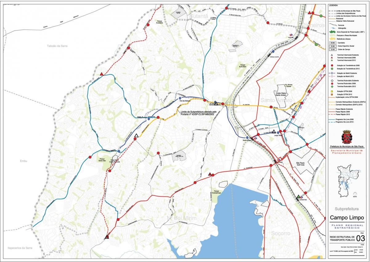 Mapa de Campo Limpo São Paulo - transportes Públicos