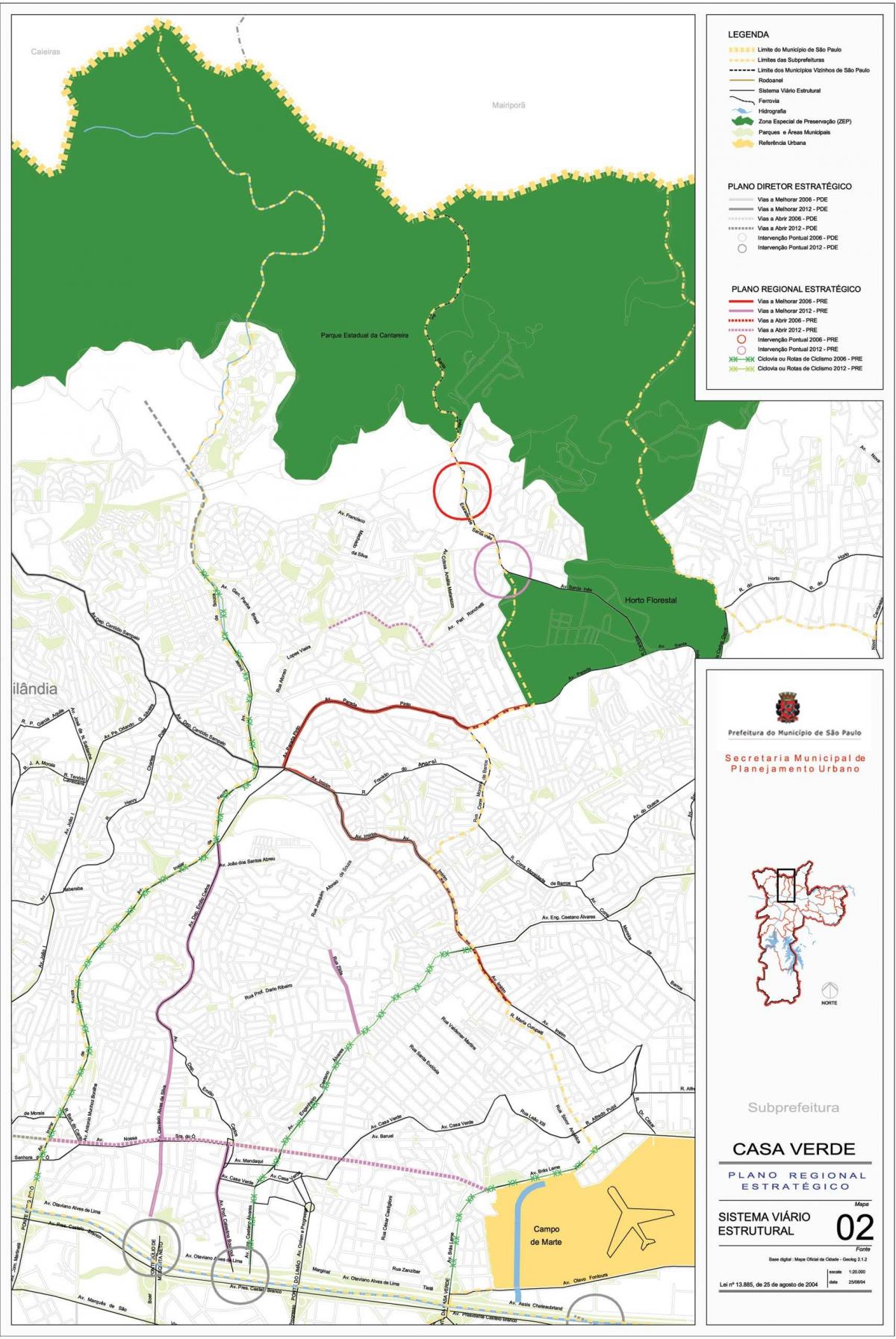Mapa da Casa Verde São Paulo - Estradas