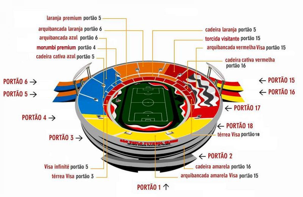 Mapa de Cícero-Pompeu de Toledo estádio