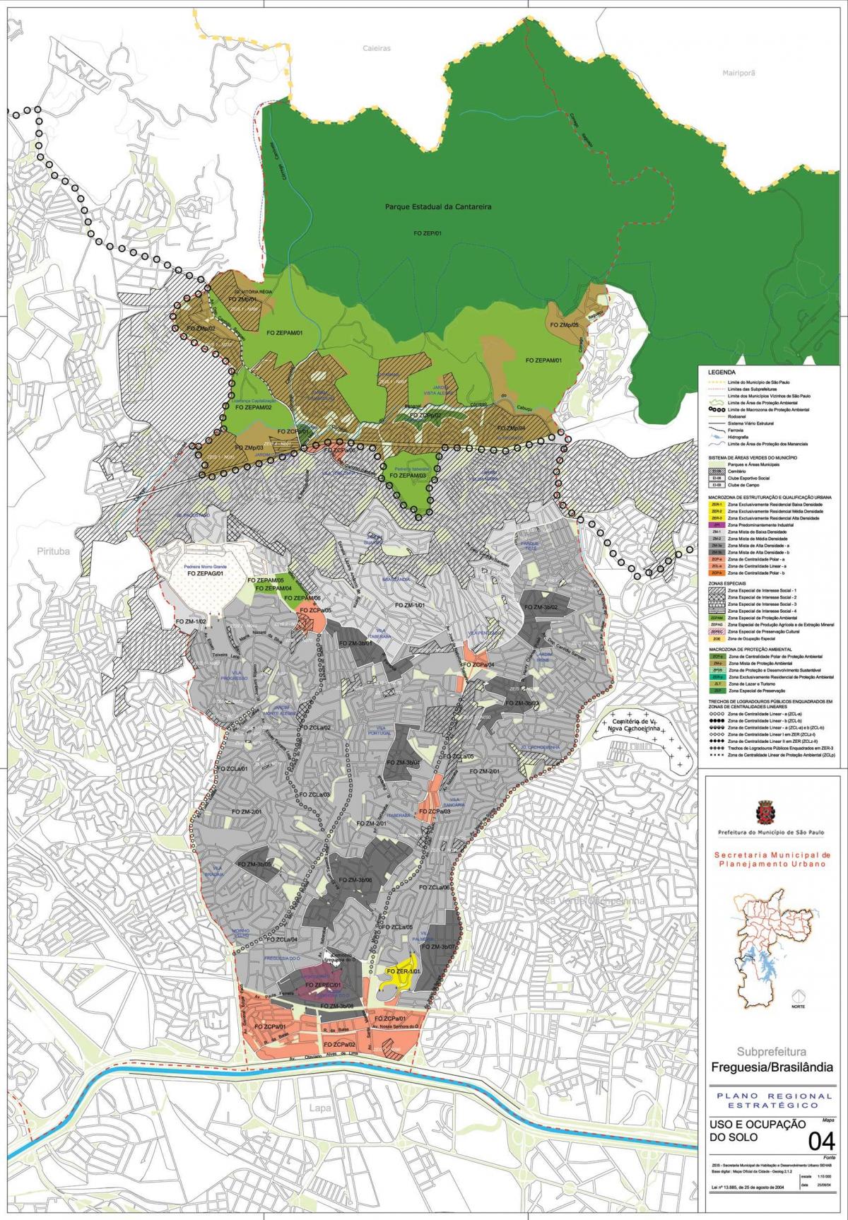 Mapa da Freguesia do Ó São Paulo - Ocupação do solo
