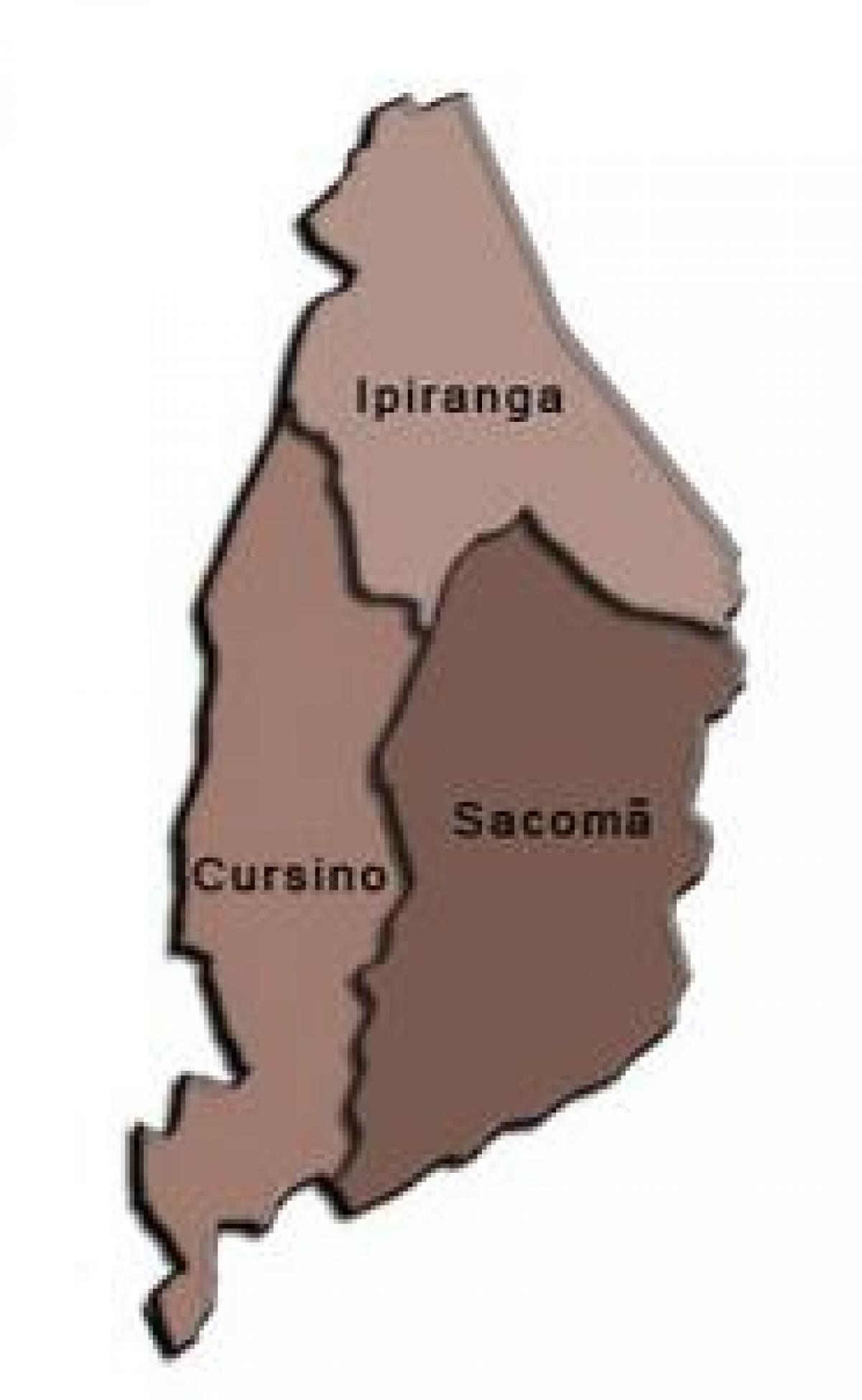 Mapa do Ipiranga, sub-prefeitura