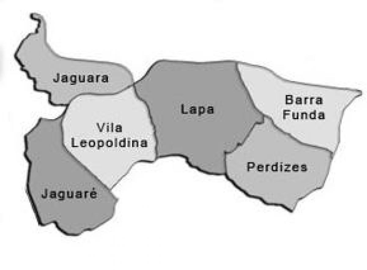 Mapa da Lapa sub-prefeitura