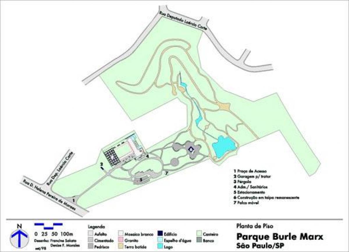 Mapa do parque Burle Marx