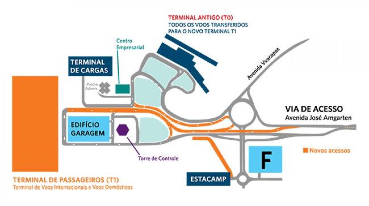Mapa do aeroporto internacional de Viracopos parque de estacionamento