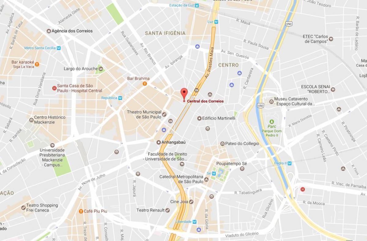 Mapa do Palácio dos Correios de São Paulo