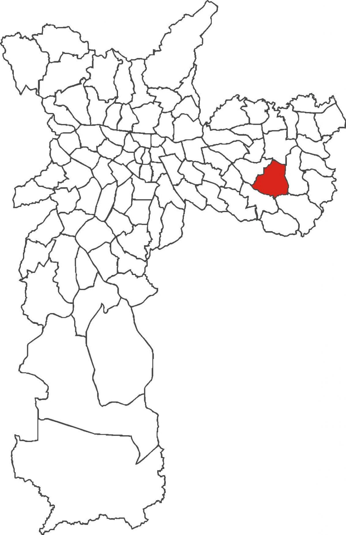 Mapa do Parque do Carmo, distrito de