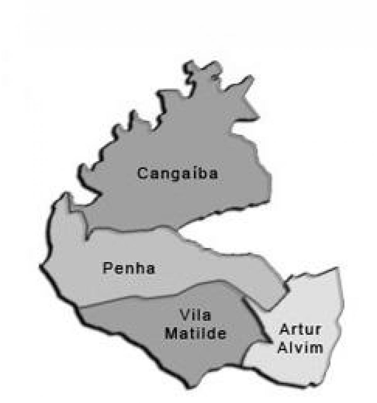 Mapa da Penha sub-prefeitura