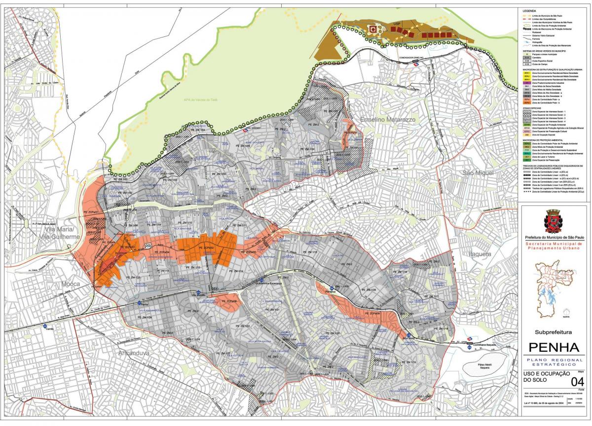 Mapa da Penha São Paulo - Ocupação do solo