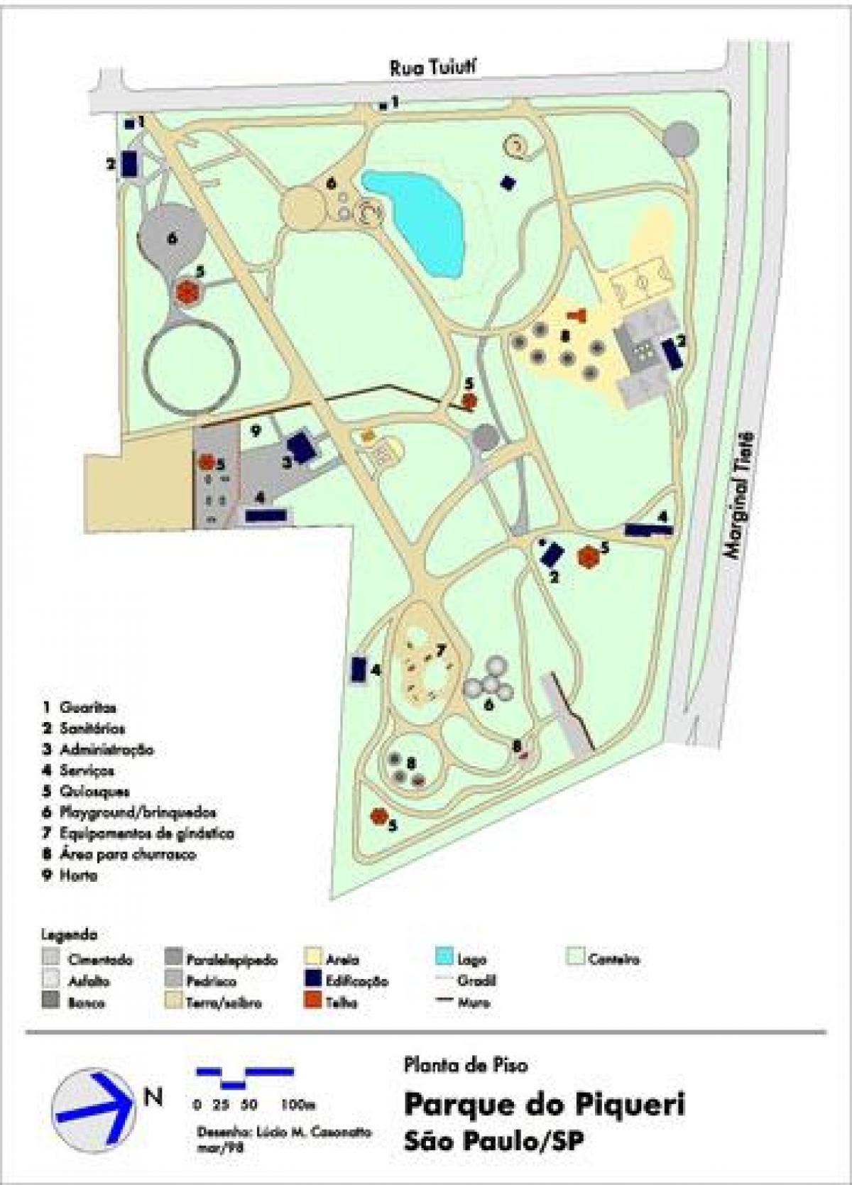 Mapa do Piqueri São Paulo Parque