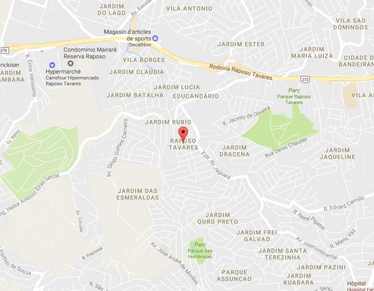 Mapa da Raposo Tavares São Paulo