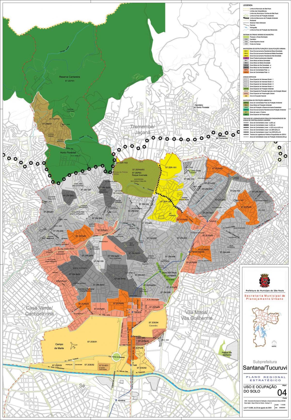 Mapa de Santana São Paulo - Ocupação do solo