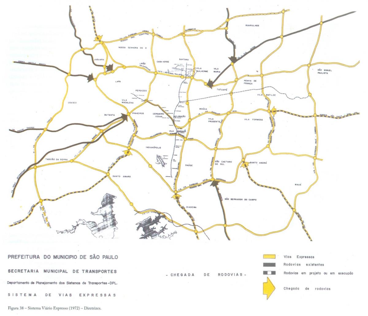 Mapa de São Paulo express faixas