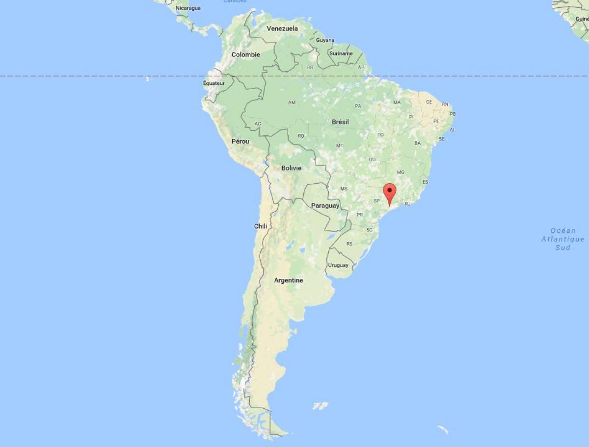 Mapa de São Paulo na América do Sul