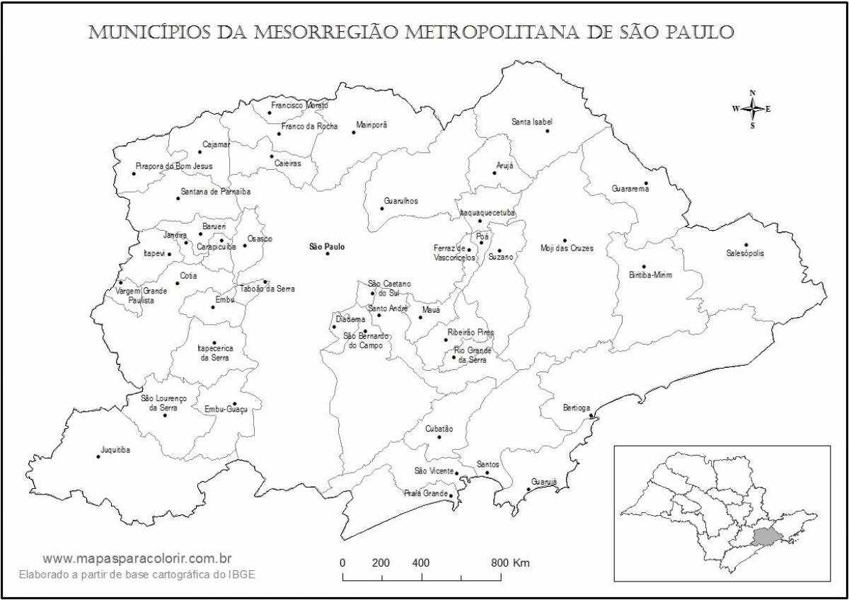 Mapa de São Paulo virgem