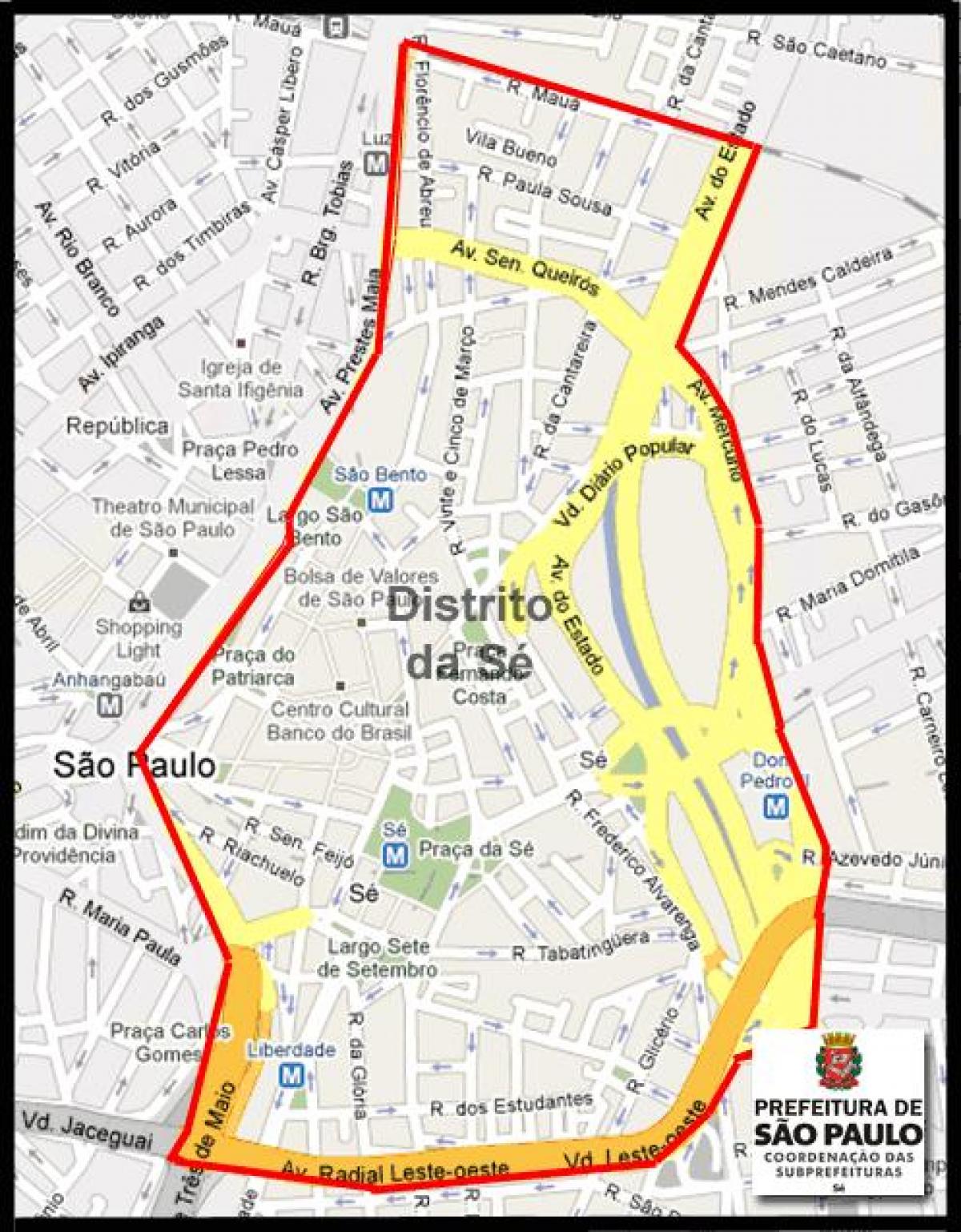 Mapa da Sé de São Paulo