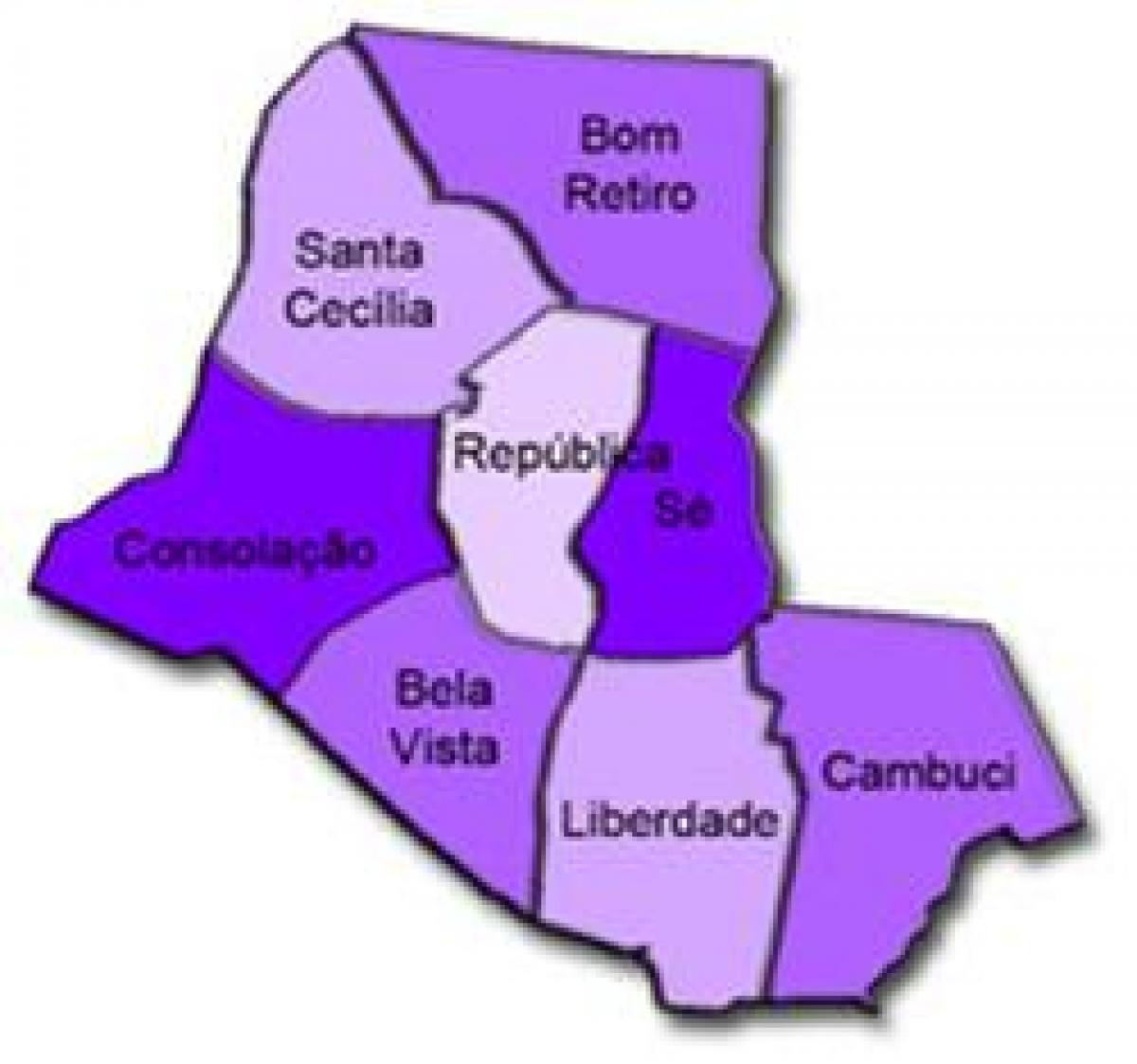 Mapa da Sé sub-prefeitura