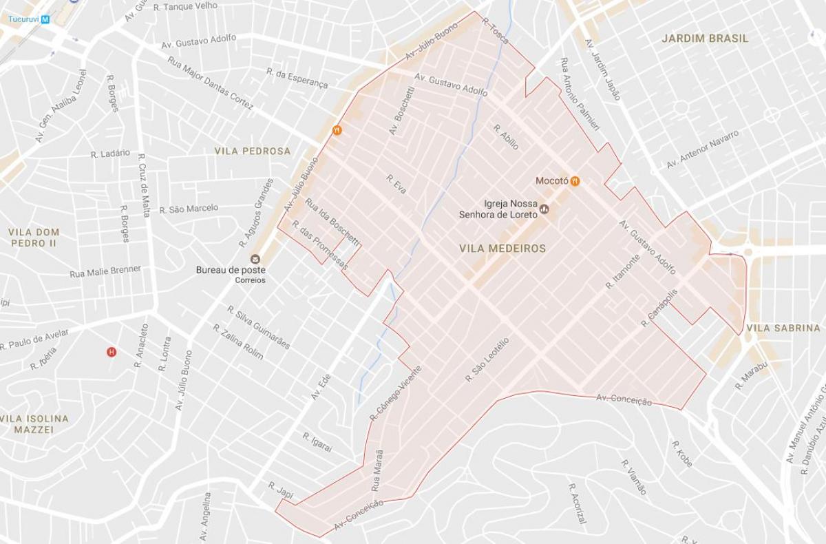 Mapa da Vila Medeiros São Paulo