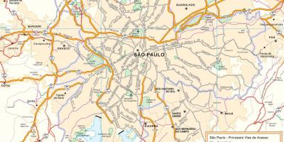 Mapa dos aeroportos de São Paulo