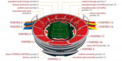 Mapa do Morumbi-São Paulo estádio