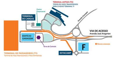 Mapa do aeroporto internacional de Viracopos parque de estacionamento