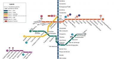 Mapa do metrô de São Paulo