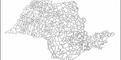 Mapa de São Paulo virgem - municípios