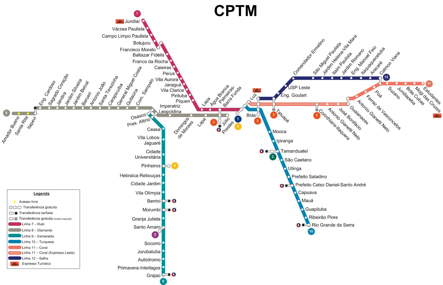 Mapa Da Cptm São Paulo - LIBRAIN