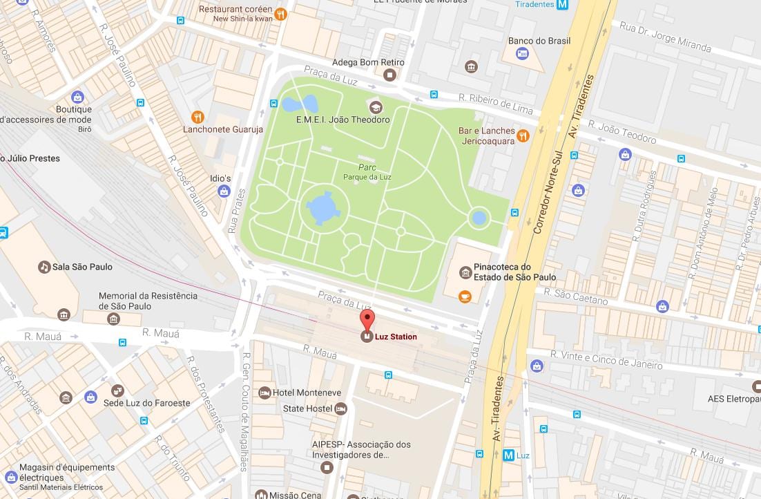 Mapa da estação ferroviária de la Luz São Paulo