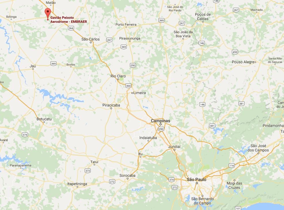Mapa do aeródromo de Gavião Peixoto