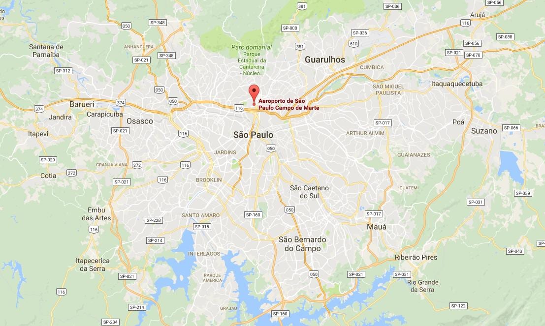 Mapa do aeroporto Campo de Marte - localização