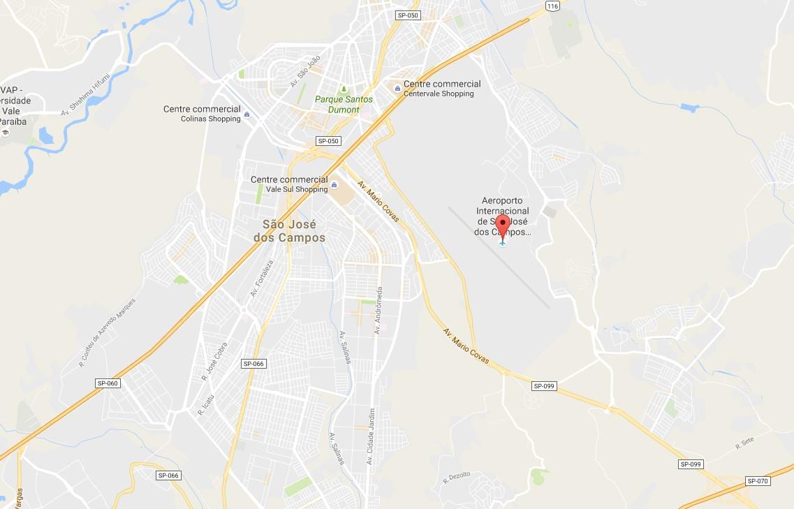 Mapa do aeroporto internacional de São José dos Campos