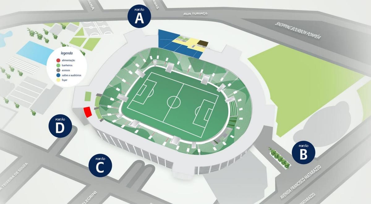 Mapa da Allianz Parque - Nível 1