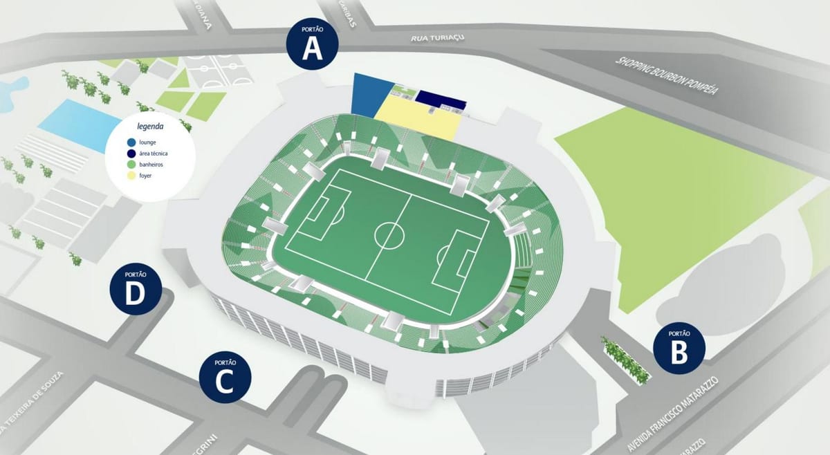 Mapa da Allianz Parque - Nível 2