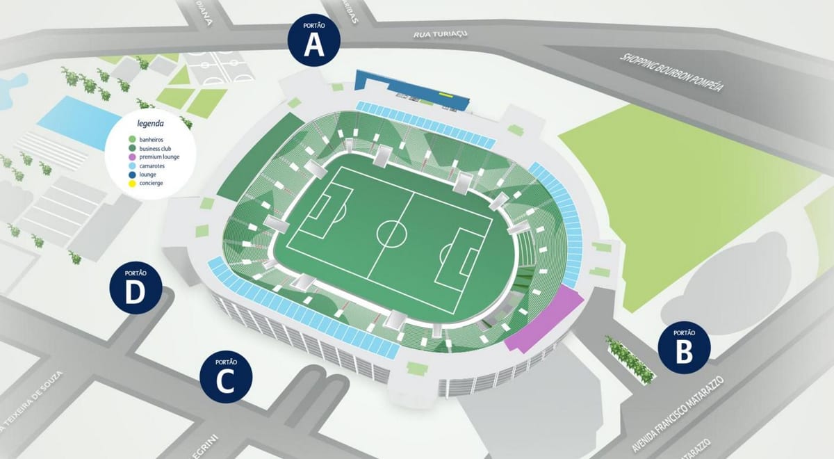 Mapa da Allianz Parque - Nível 3