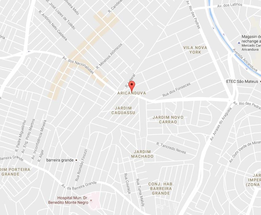 Mapa do Aricanduva São Paulo