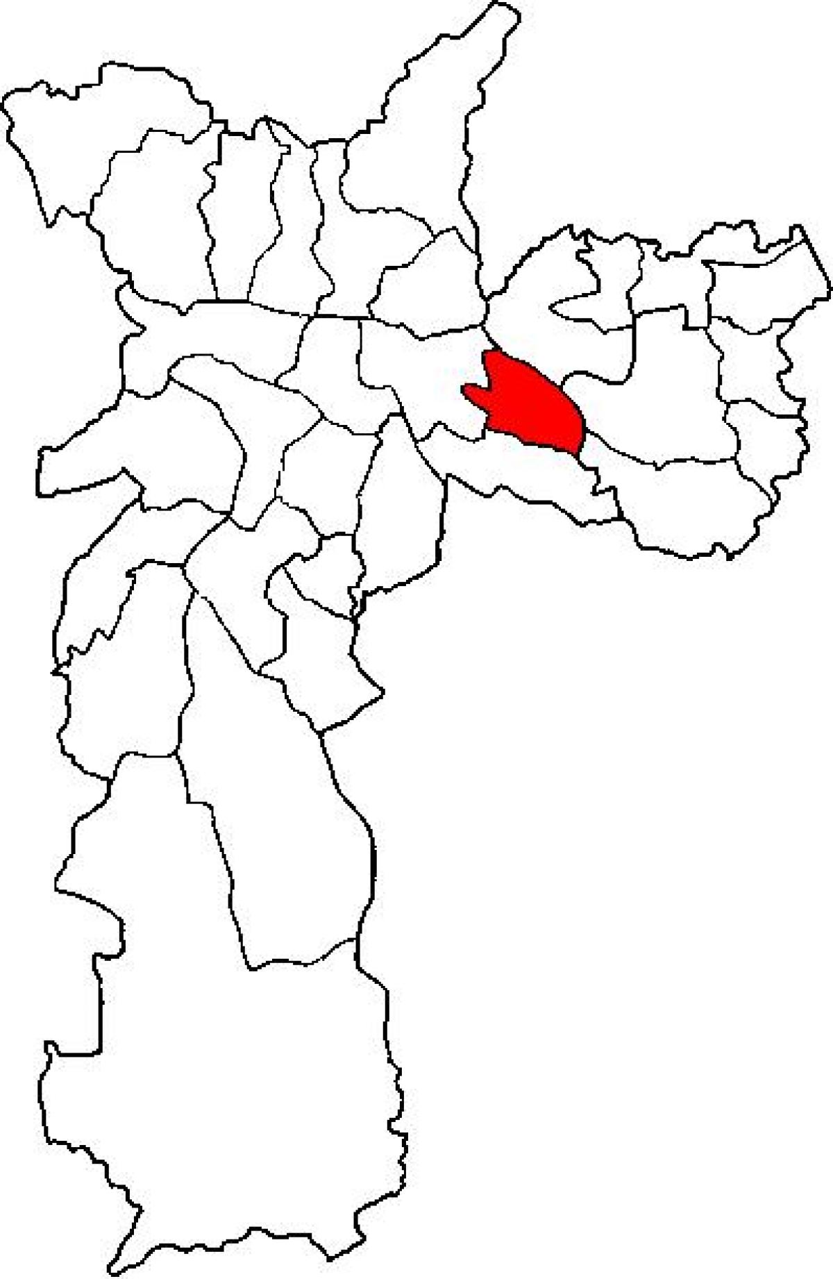Mapa da Aricanduva-Vila Formosa, sub-prefeitura de São Paulo