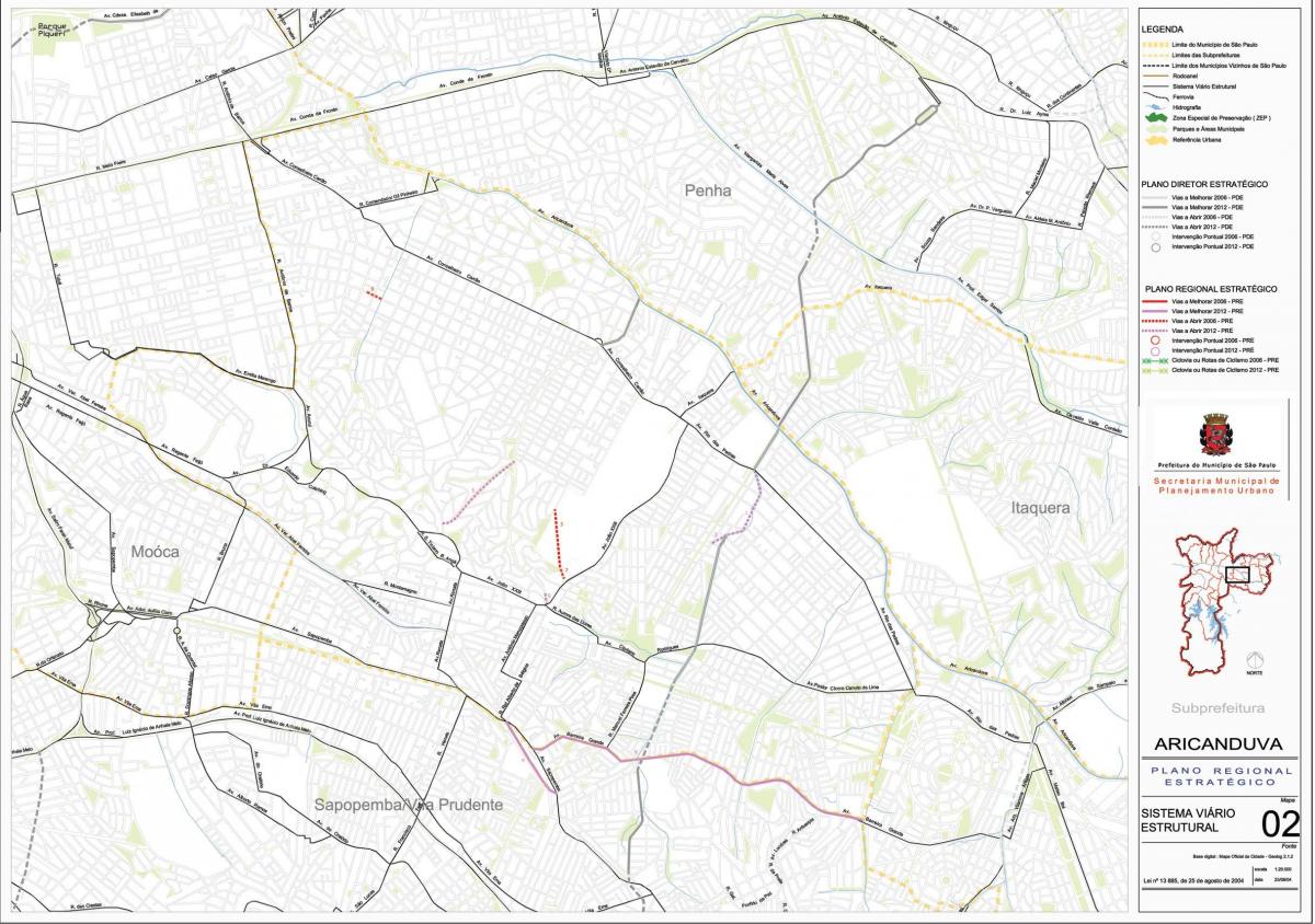 Mapa da Aricanduva-Vila Formosa São Paulo - Estradas