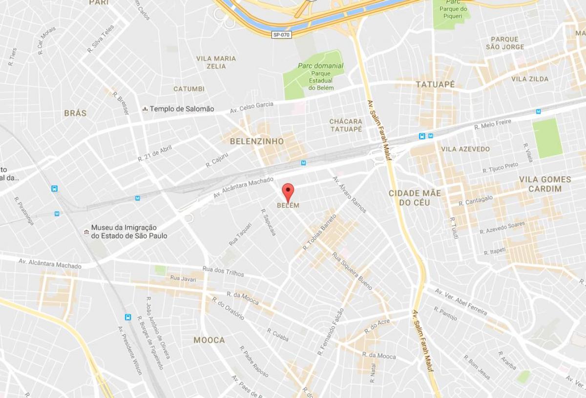 Mapa do bairro Belém de São Paulo 