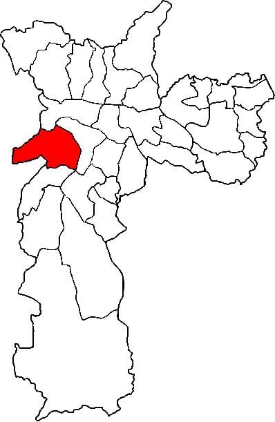 Mapa do Butantã, sub-prefeitura de São Paulo