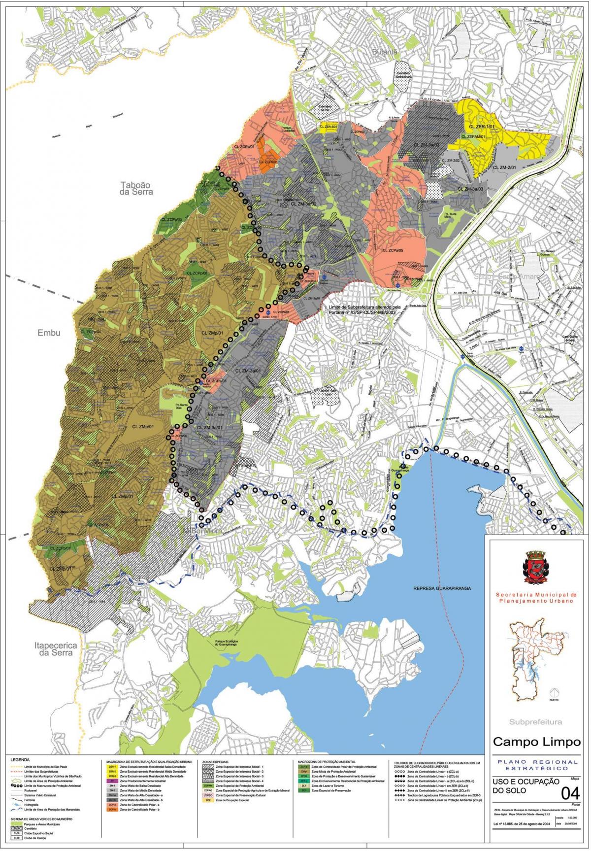 Mapa de Campo Limpo São Paulo - Ocupação do solo