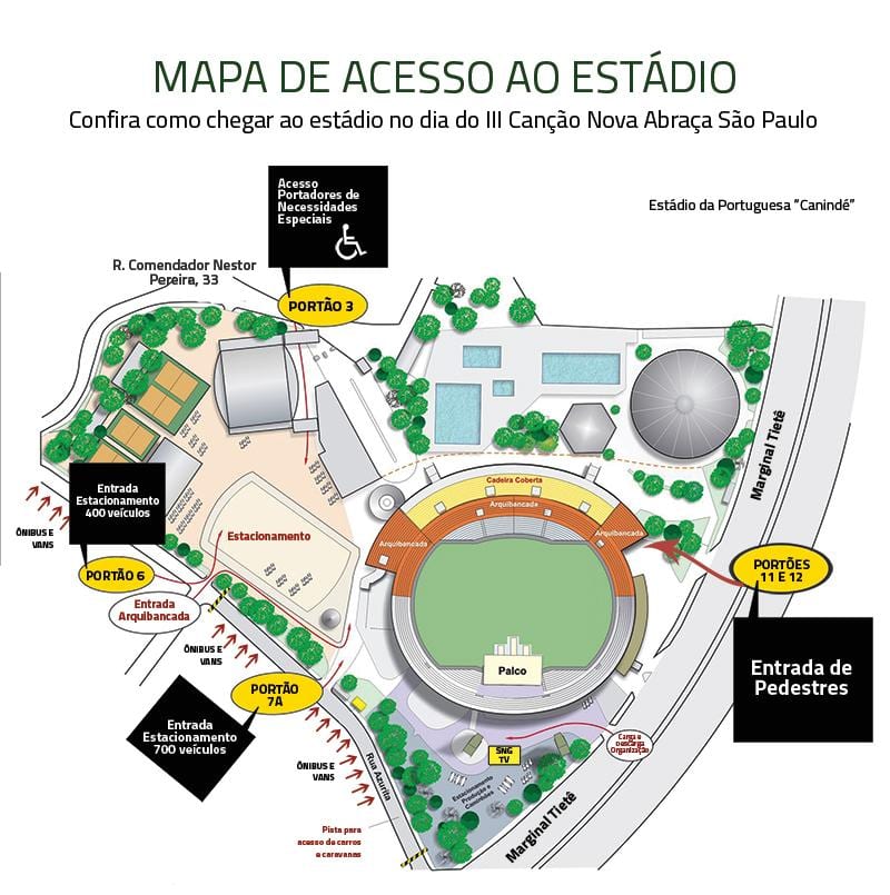 Mapa do estádio do Canindé