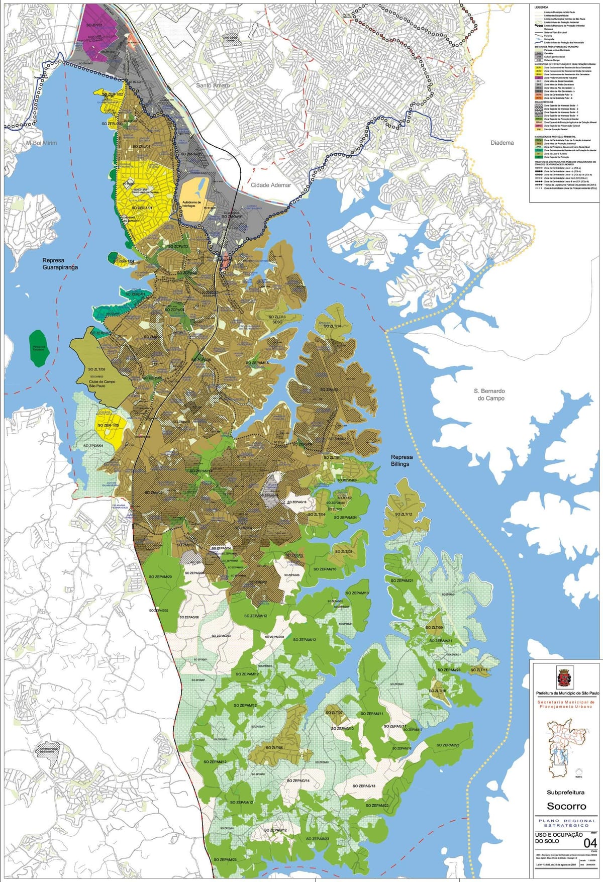 Mapa da Capela do Socorro São Paulo - Ocupação do solo