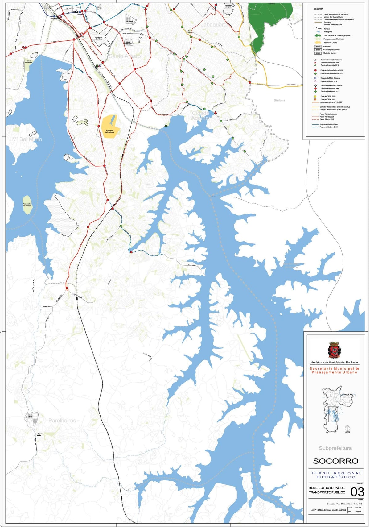 Mapa da Capela do Socorro São Paulo - transportes Públicos
