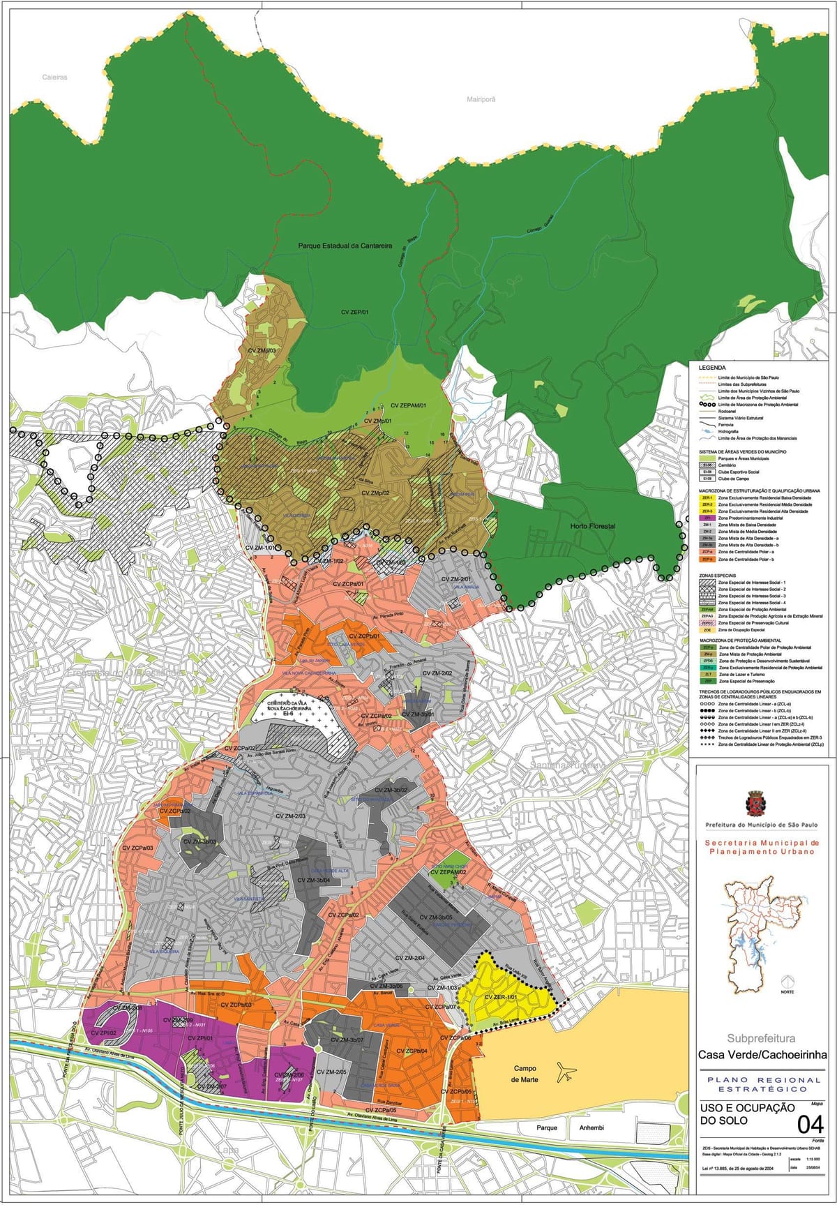Mapa da Casa Verde São Paulo - Ocupação do solo