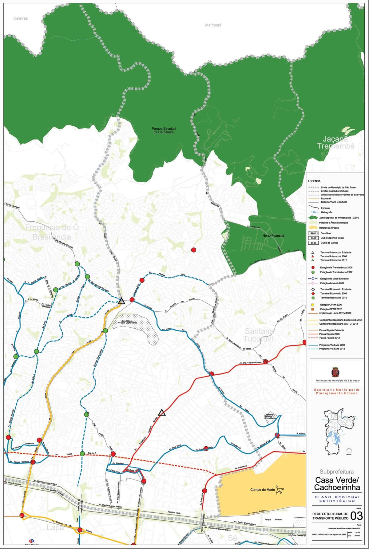 Mapa da Casa Verde São Paulo - transportes Públicos