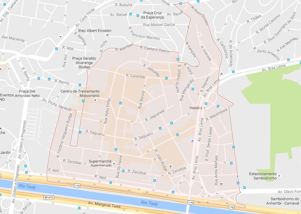 Mapa da Casa Verde São Paulo