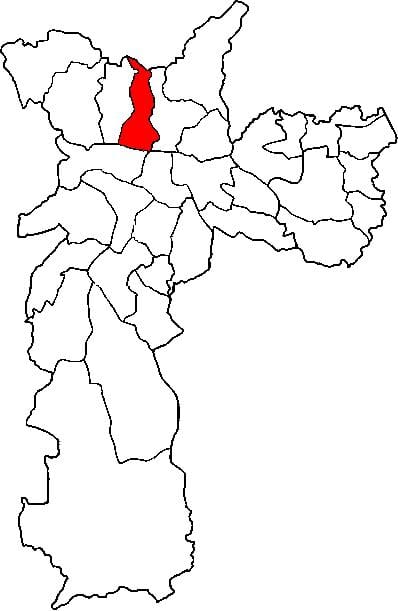 Mapa da Casa Verde sub-prefeitura de São Paulo